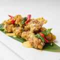FRIED CHICKEN CUBE WITH SALTED EGG SAUCE