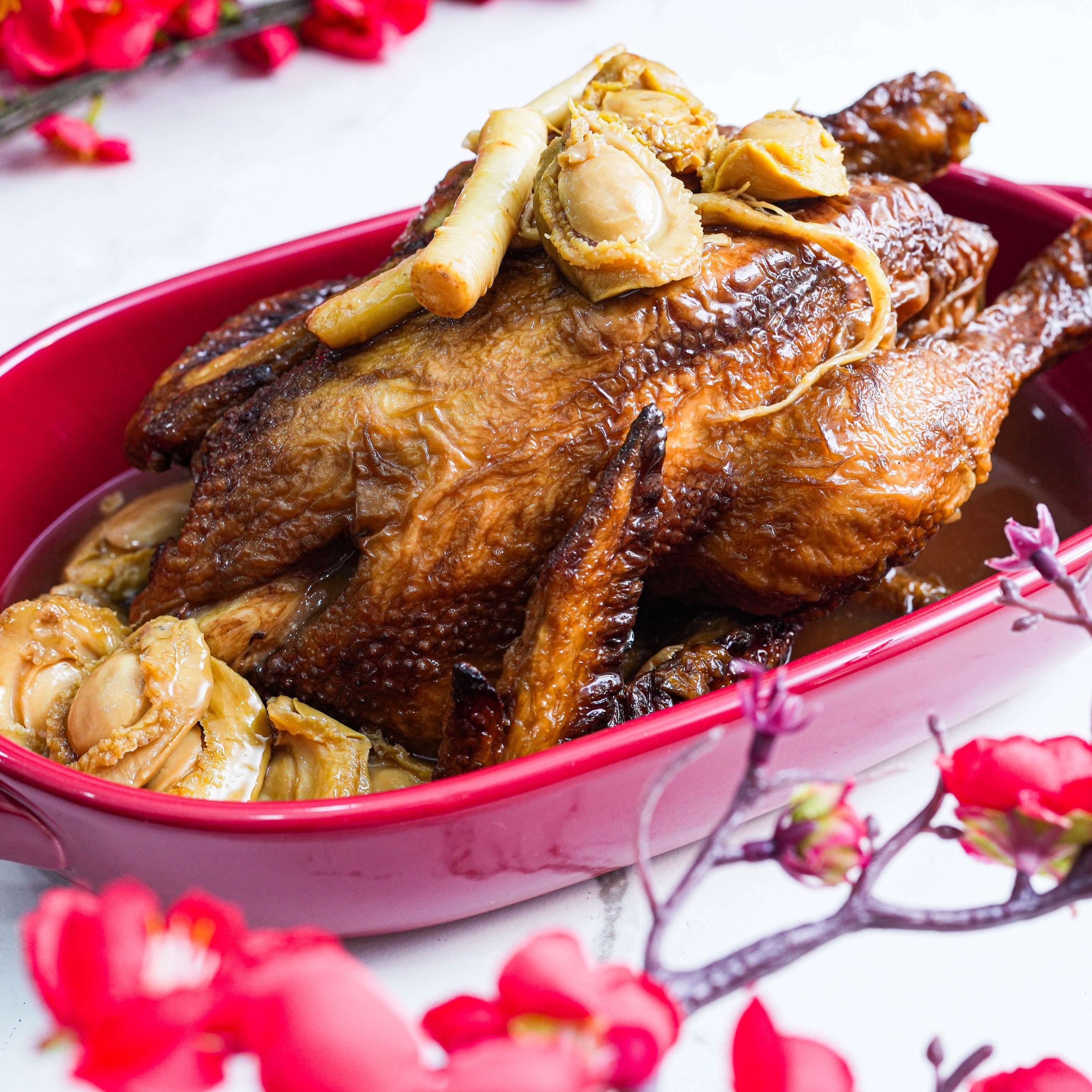 BRAISED KAMPONG CHICKEN WITH GINSENG & ABALONE