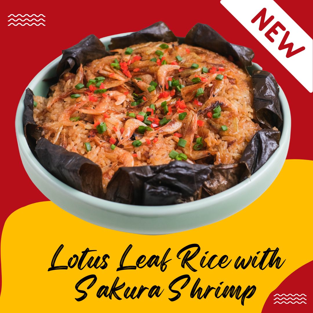 LOTUS LEAF RICE WITH SAKURA SHRIMP